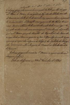 Minuta de despacho de 25 de novembro de 1831, endereçada a Ethan Allen Brown (1776-1852), encarre...