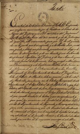 Circular de 27 de maio de 1824, enviada por Carlos Frederico Lecor (1764-1836), Barão da Laguna, ...