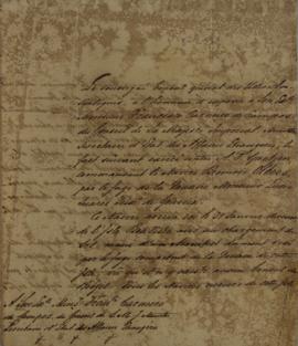 Nota do vice-cônsul de Hamburgo Jean Tenbrink dirigida Francisco Carneiro de Campos (1765-1842), ...