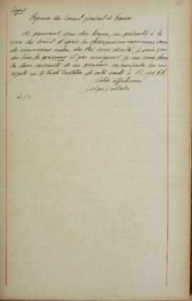 Cópia de despacho de 12 de outubro de 1822, de Jean-Baptiste Maler (s.d.-s.d.), cônsul-geral da F...
