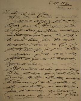 Carta original, sem indicação de autoria, enviada a Sir Charles Stuart (1779-1845), Barão de Roth...