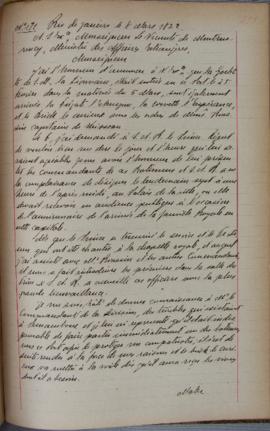 Despacho nº 171, de 8 de março de 1822, de Jean-Baptiste Maler (s.d.), Cônsul-geral da França no ...