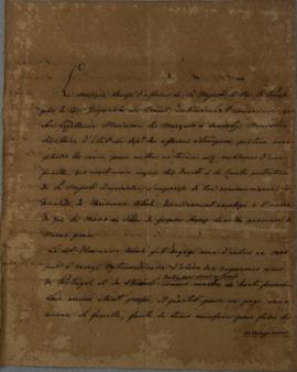 Minuta de 11 de dezembro de 1827, de D’Olfers, encarregado dos negócios da Prússia, dirigida a Jo...