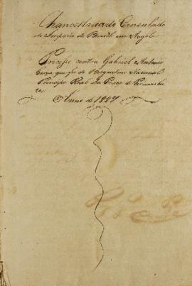 Cópias de despachos enviados pelo cônsul brasileiro em Luanda, Ruy Germarck Possolo (1788-s.d.), ...