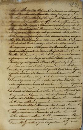 Ofício de 2 de abril de 1821 enviado por D. João VI (1767-1826) informando da volta de Pedro José...