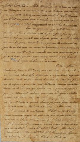 Carta de Antônio José Falcão da Frota (1780-1848) para Carlos Federico Lecor (1764-1836), Viscond...
