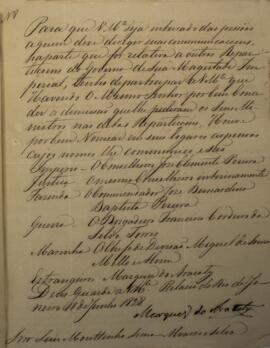 Carta patente original enviada por João Carlos Augusto de Oyenhausen-Gravenburg (1776-1838), Marq...