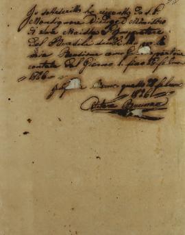 Nota nº 28 informando o recebimento de 18 escudos do Monsenhor Francisco Corrêa Vidigal (s.d-1838...