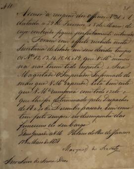 Cópia de despacho n.11 enviado por João Carlos Augusto de Oyenhausen-Gravenburg (1776-1838), Marq...
