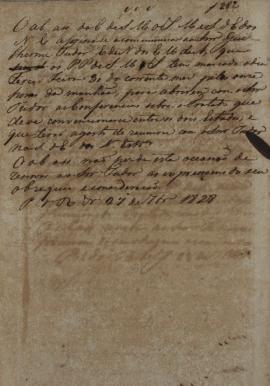 Minuta de despacho de 27 de setembro de 1828, de João Carlos Augusto de Oyenhausen-Gravenburg (s....