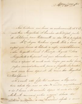 Ofício original enviado por Eustáquio Adolfo de Mello Mattos (1795-s.d), para João Antônio Pereir...