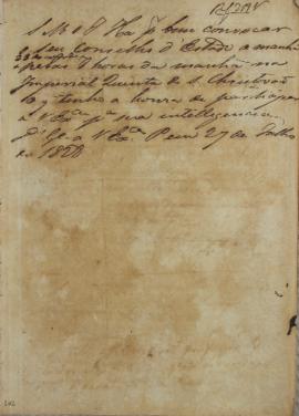 Circular enviada em 27 de julho de 1828, comunicando que o Imperador convocou o seu Conselho de E...