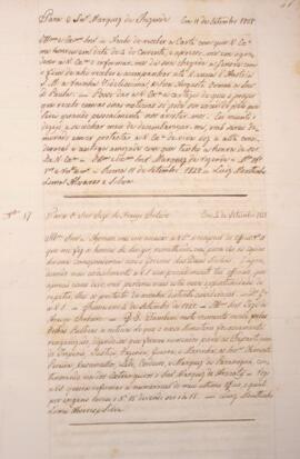Cópia de ofício enviado por Luiz Moutinho de Lima Álvares e Silva (1792-1863) para Antônio Telles...