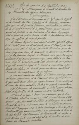Despacho de 5 de setembro de 1822, de Jean-Baptiste Maler (s.d.-s.d.), cônsul-geral da França no ...