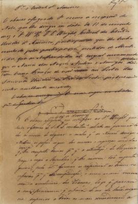 Minuta de 16 de janeiro de 1828, endereçada a William Henry DeCourcy Wright, cônsul dos Estados U...