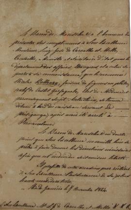 Oficio enviado por Wenzel Philipp Leopold (1784-1851), Barão de Mareschal, a Luís José de Carvalh...