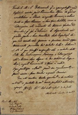 Circular enviada ao corpo diplomático em 30 de julho 1824, informando sobre a determinação do Imp...