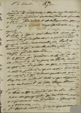 Circular enviada para José Ribeiro dos Santos em 20 de dezembro de 1827, abordando sobre a forma ...