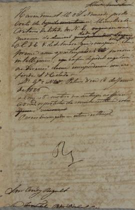 Minuta de despacho de 18 de janeiro de 1826, endereçada a Condy Raguet (1784-1842), Cônsul dos Es...