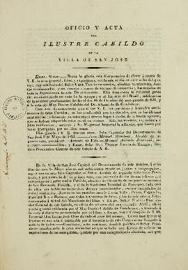 Cópia de 9 de maio de 1823, enviada por Juan Manuel Martinez, Antônio de Vila e Manuel Antônio Ja...