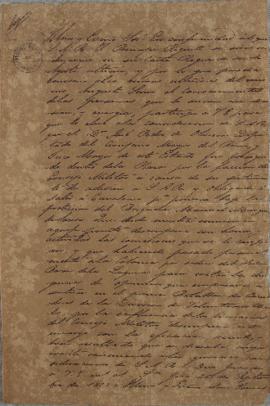 Cópia da correspondência de 26 de setembro de 1822, enviada por Tomás García de Zuñiga (1780-1843...