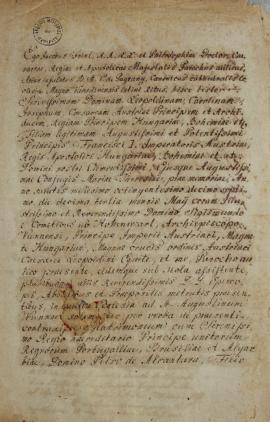 Declaração acerca do casamento do Príncipe Pedro de Alcântara (1798 – 1834) e da Princesa Leopold...