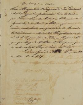 Circular enviada a corte em 30 de novembro de 1829, informando que o Imperador marcou para o dia ...