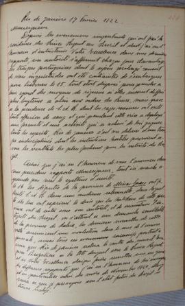 Carta de 19 de fevereiro de 1822, de Jacques-Marie Aymard (s.d.-1837), Conde de Gestas, endereçad...