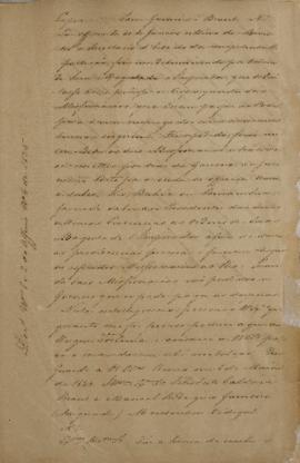 Cópia do oficio de 27 de maio de 1825, de Manuel Rodrigues Gameiro Pessoa (s.d.-1846), encaminhad...