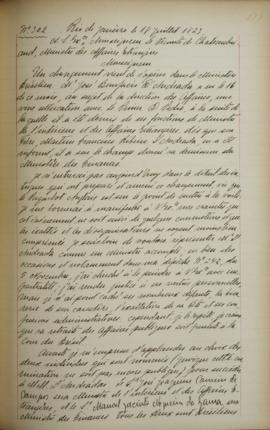 Despacho de 18 de julho de 1823, de Jean-Baptiste Maler (s.d.-s.d.), cônsul-geral da França no Br...