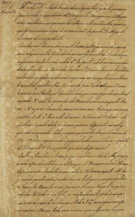 Cópia de correspondência encaminhada a Francisco Carneiro de Campos (1765 - 1842), informando sob...