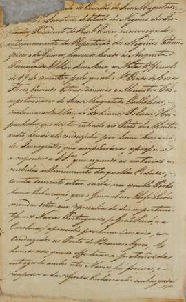 Despacho enviado por Camilho Martins Lagi a João Paulo Bezerra, Conde de Casa Flores (1759-1833),...