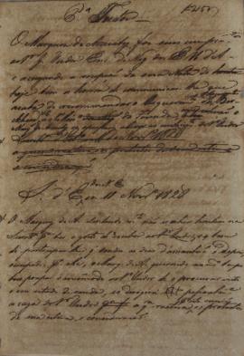 Minuta de despacho de 11 de novembro de 1828, de João Carlos Augusto de Oyenhausen-Gravenburg (s....