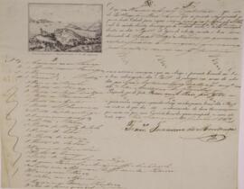 Relatório original assinado por Francisco Jerônimo de Mendonça, com data de 21 de junho de 1845, contendo o acordo sobre a carga a ser transportada, o valor do trabalho e a quantidade de carga transportada.