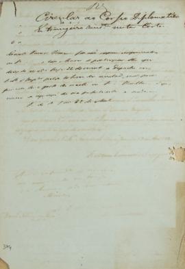 Circular enviado pelo corpo diplomático em 22 de abril de 1831, comunicando dia e horário de uma ...