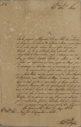 Oficio nº 4 do Monsenhor Francisco Corrêa Vidigal (s.d-1838) a Luis José de Carvalho e Melo (1764...
