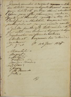 Circular enviada ao corpo diplomático em 15 de janeiro de 1827, comunicando que terá uma tribuna ...