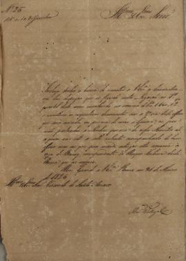 Ofício de Francisco Corrêa Vidigal (s.d-1838) a José Egídio Álvares de Almeida (1767-1832), Visco...