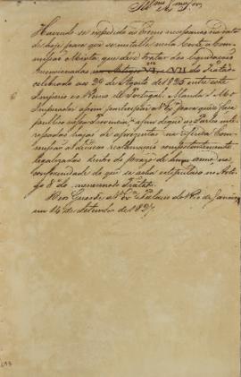Circular enviada em 14 de setembro de 1827, solicitando que se instale na corte a comissão mista ...