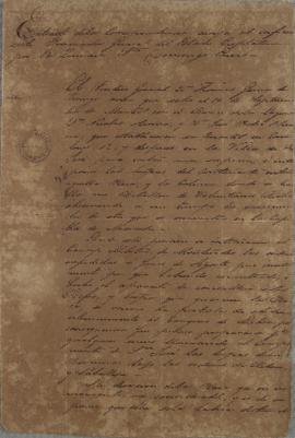 Extrato da carta sobre o procurador geral do estado Cisplatino, Tomás García de Zuñiga (1780-1843...
