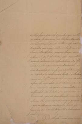 Relatório original, sem data, assinado por Juan Frias e Aranaga Bryan. Informa sobre a apreensão do brigue Magano pela Marinha britânica e a solicitação de deferimento da interferência do governo imperial em nome dos suplicantes. Contém anexos.