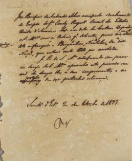 Minuta de 02 de setembro de 1822, de José Bonifácio de Andrada e Silva (1763-1838), conselheiro d...