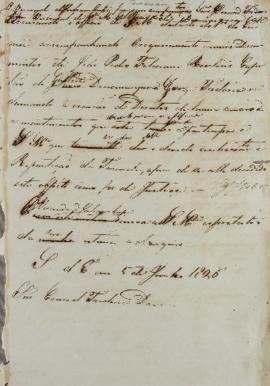 Minuta de correspondência de Antônio Luiz Pereira da Cunha (1760-1837), Marquês de Inhambupe, enc...