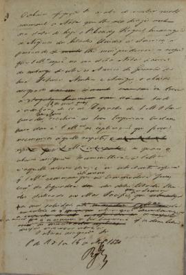 Minuta de despacho de 14 de novembro de 1826, do conselheiro, ministro e secretário de Estado dos...