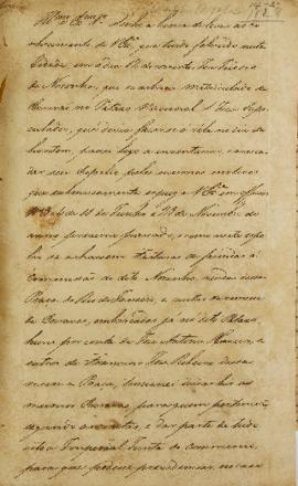 Cópia de ofício direcionado ao Marquês de Queluz (1769-1833), por parte do cônsul brasileiro em L...