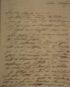 Carta original, sem indicação de autoria, enviada a Sir Charles Stuart (1779-1845), Barão de Roth...