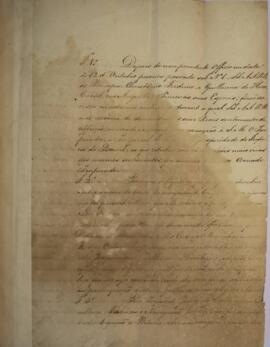 Cópia de ofício enviado por Pedro Affonso de Carvalho para Miguel Calmon du Pin e Almeida (1794-1...