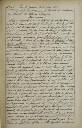 Correspondência de 10 de junho de 1822, de Jean-Baptiste Maler (s.d.-s.d.), cônsul-geral da Franç...