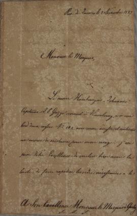 Oficio expedido por Wenzel Philipp Leopold (1784-1851), Barão de Mareschal, a João Severiano Maci...