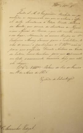 Carta de chancelaria original encaminhada por Antônio Luiz Pereira da Cunha, Visconde de Inhambup...